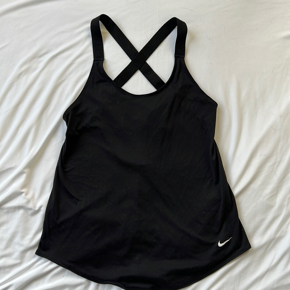 Nike Womens Dri-Fit Training Tank Top X Back Black Sz S